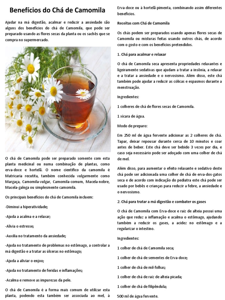 chá de camomila vs chá de erva-cidreira para ansiedade