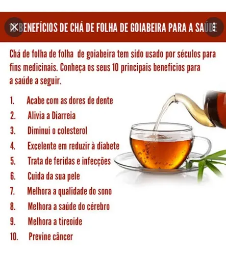 lista de benefícios do chá de goiaba para saúde
