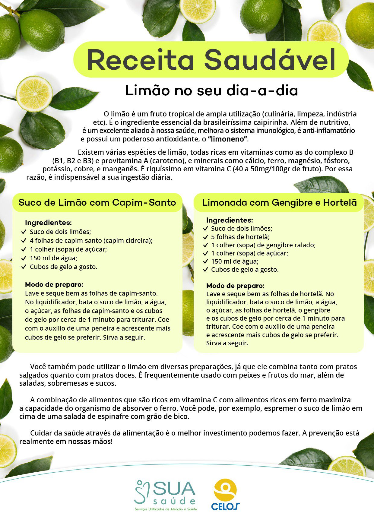 chá de limão antioxidante