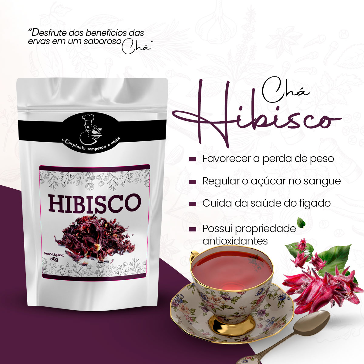 chá de hibisco para colesterol