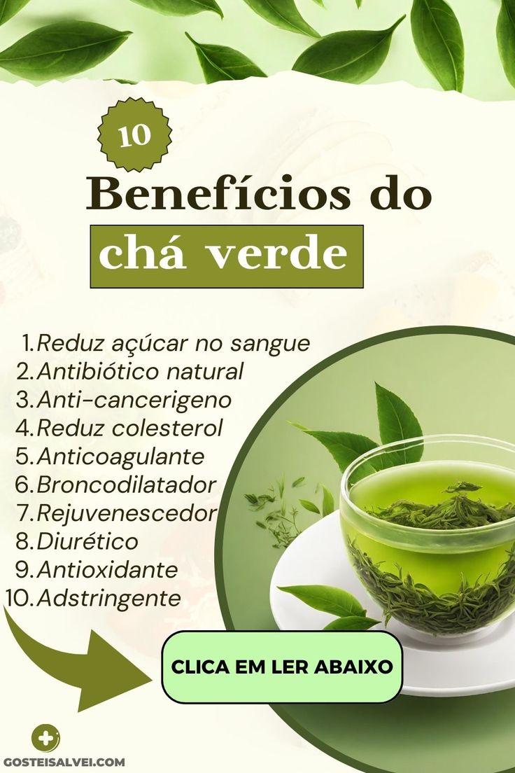 benefícios antioxidantes do chá verde