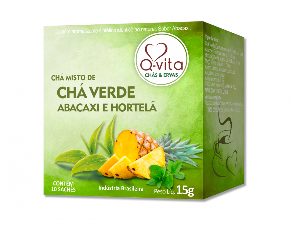 chá abacaxi hortelã chá verde