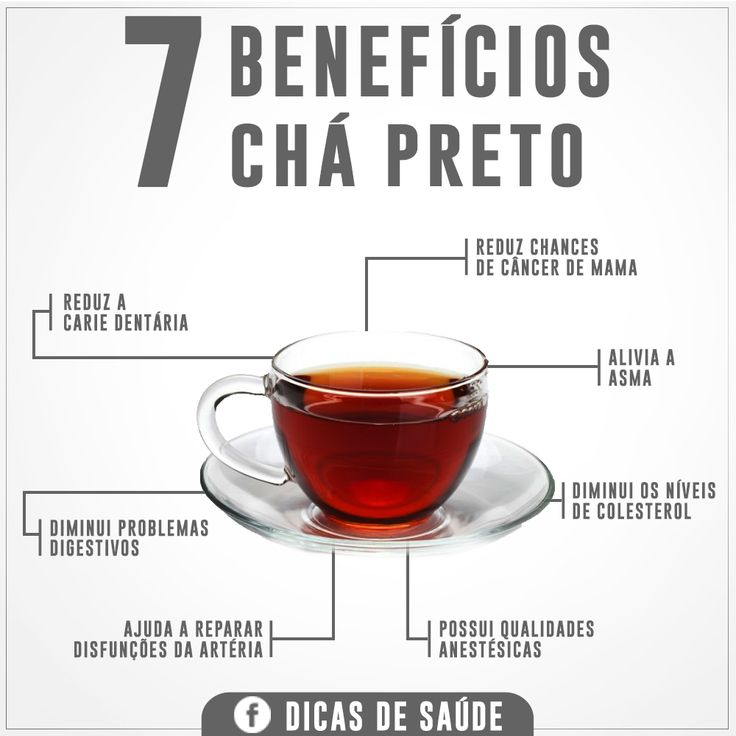 efeitos do chá preto pela manhã