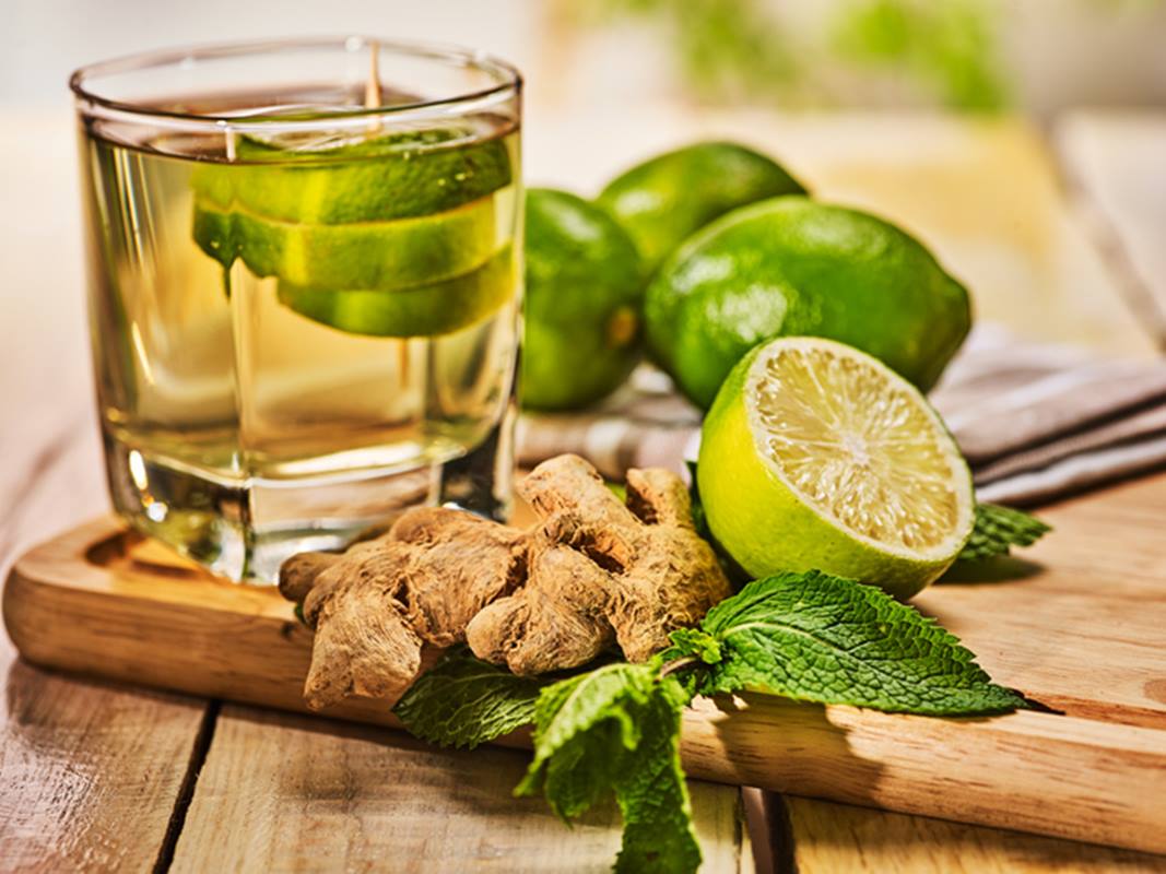 chá verde digestão gengibre