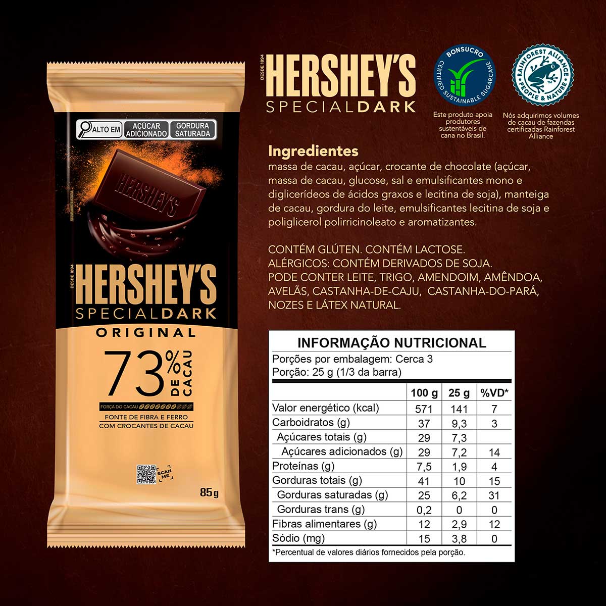 chocolate amargo 73% saúde