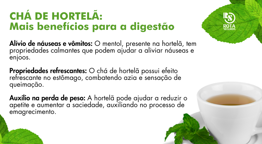 benefícios chá hortelã digestão