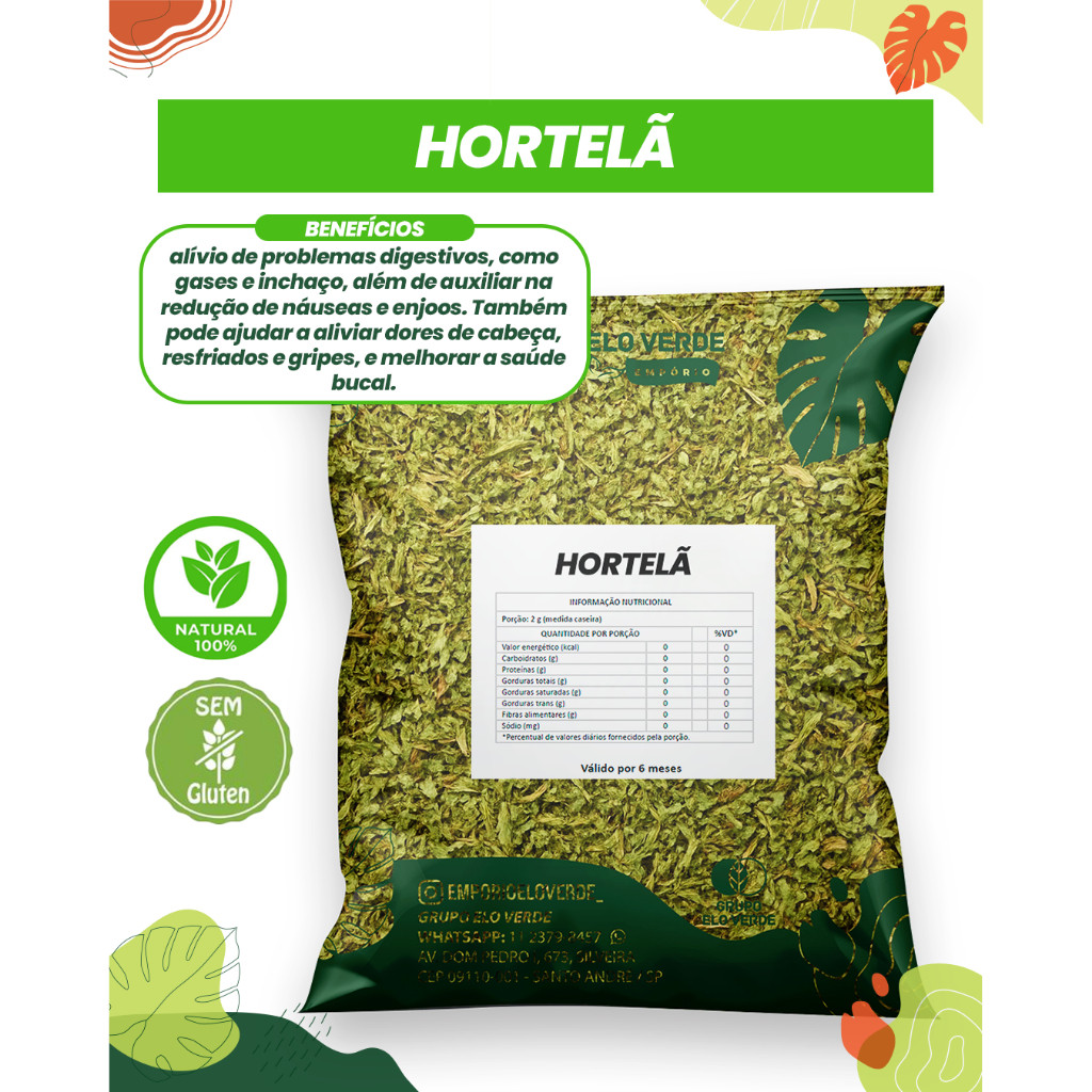 chá de hortelã estufamento