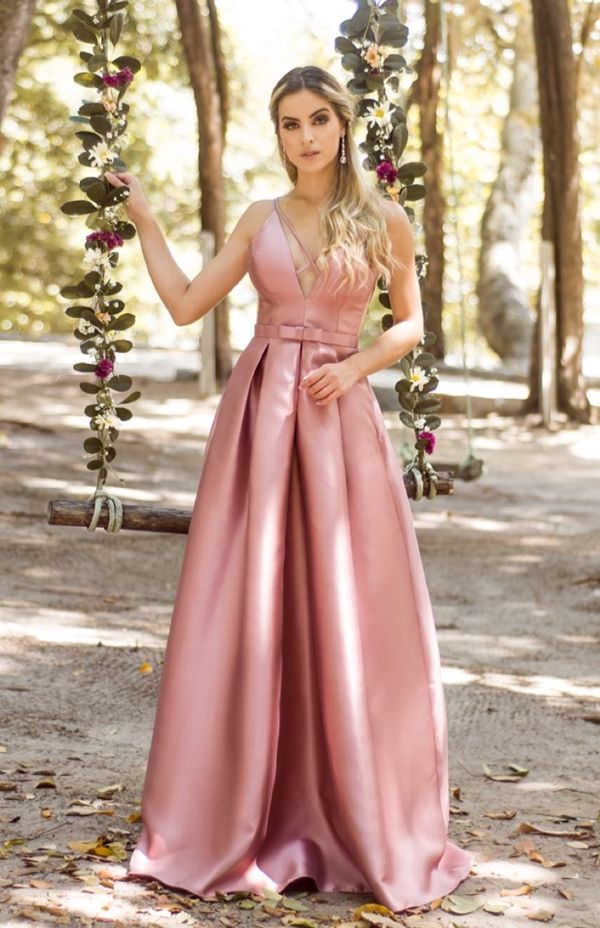 vestido rosa para casamento