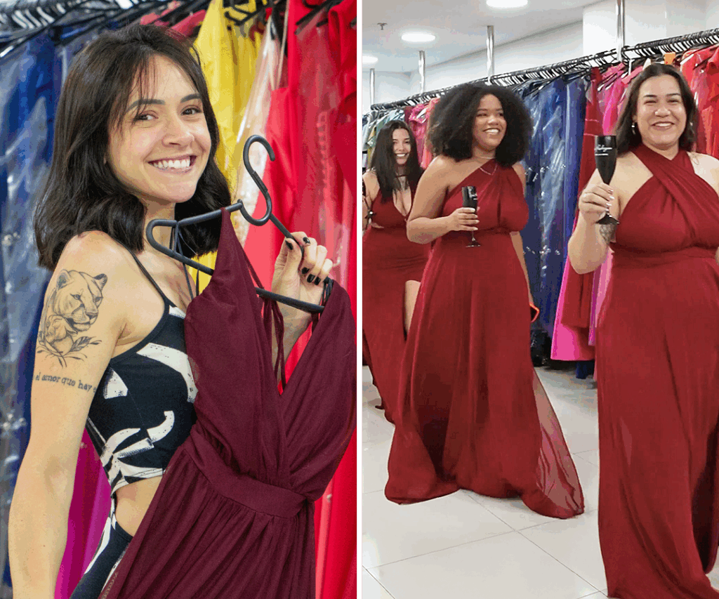 vestido de festa rosa claro