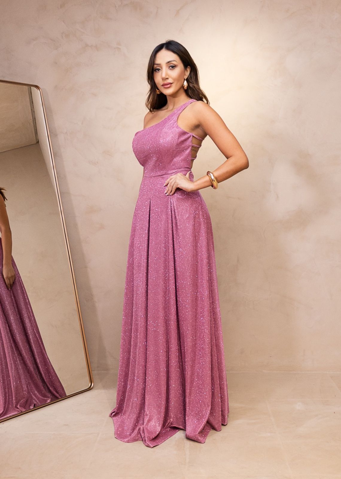madrinha de casamento rosa